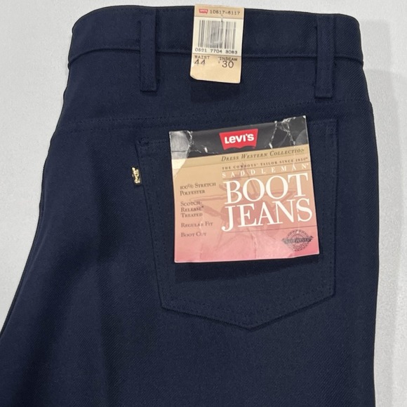 NWT Vintage‎ Levis Pants Men Navy Blue Saddleman Boot Jean Western Cowboy 41X30